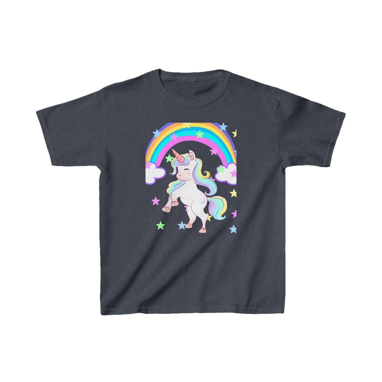 Rainbow Unicorn Kids Heavy Cotton Tee - Fun Gift for Birthdays & Celebrations