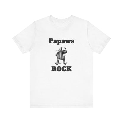 Papaws Rock Mens T-Shirt – Perfect Gift for Grandparents – Casual Trendy Tee