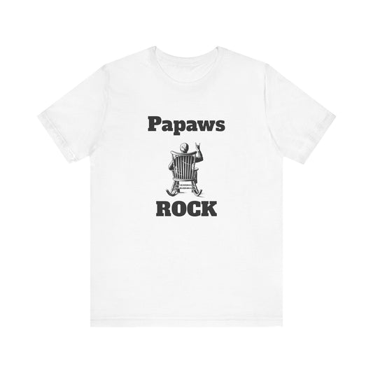 Papaws Rock Mens T-Shirt – Perfect Gift for Grandparents – Casual Trendy Tee