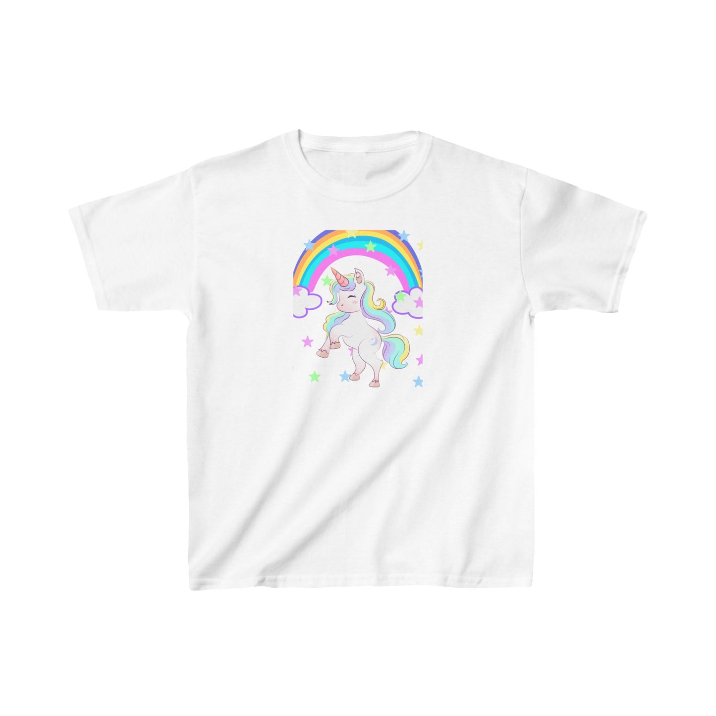 Rainbow Unicorn Kids Heavy Cotton Tee - Fun Gift for Birthdays & Celebrations