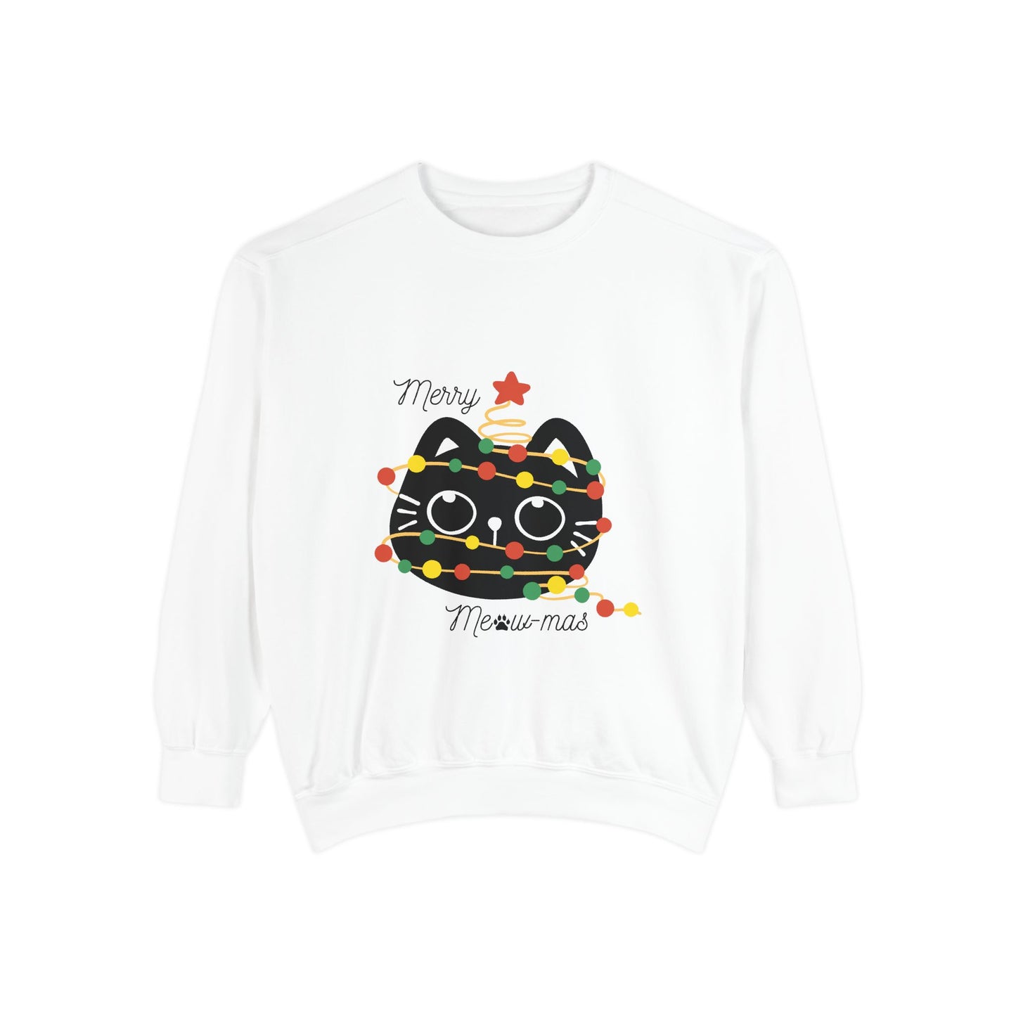 Merry Meowy-mas Cat Sweatshirt - Cozy Unisex Holiday Apparel