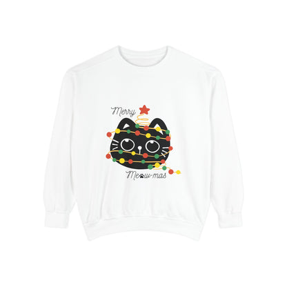 Merry Meowy-mas Cat Sweatshirt - Cozy Unisex Holiday Apparel