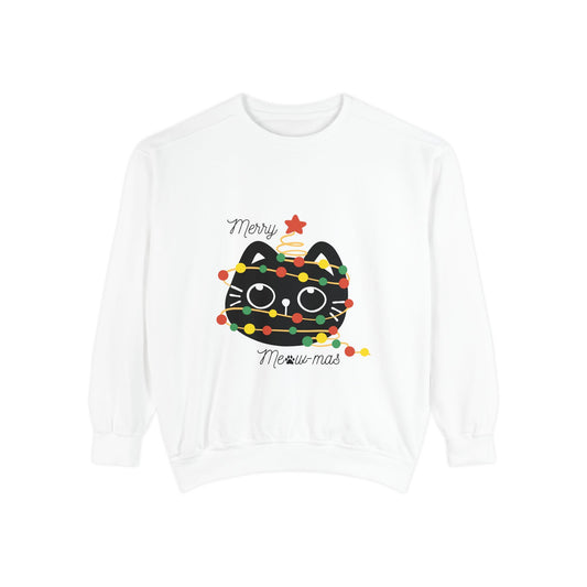 Merry Meowy-mas Cat Sweatshirt - Cozy Unisex Holiday Apparel