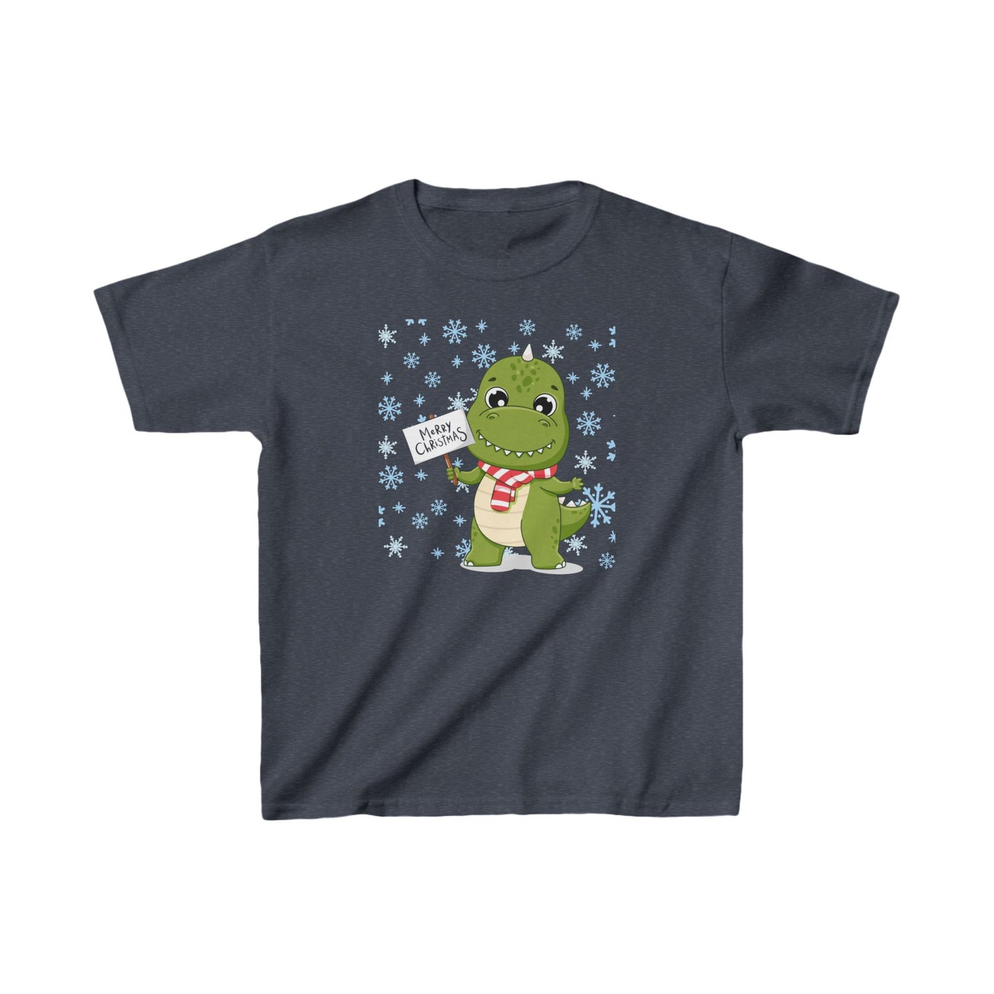 Cute Dino Holiday Kids Tee - Perfect for Winter Celebrations!