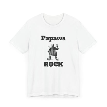 Papaws Rock Mens T-Shirt – Perfect Gift for Grandparents – Casual Trendy Tee