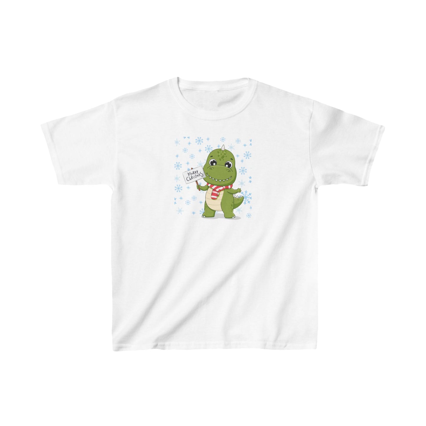 Cute Dino Holiday Kids Tee - Perfect for Winter Celebrations!