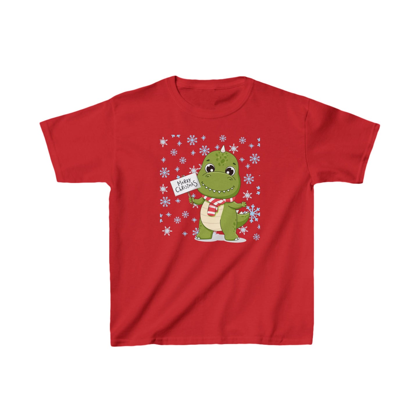 Cute Dino Holiday Kids Tee - Perfect for Winter Celebrations!