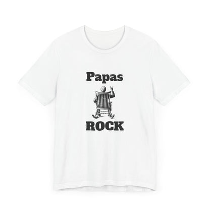 Papas Rock Mens T-Shirt – Perfect Gift for Grandparents – Casual Trendy Tee